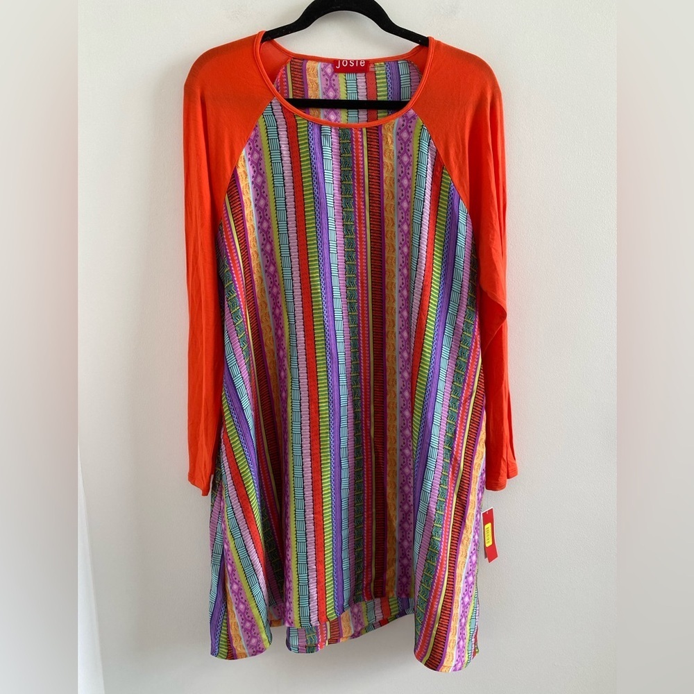 Josie By Natori Women's Multicolor Rainbow Nightgown Size Large New With Tag